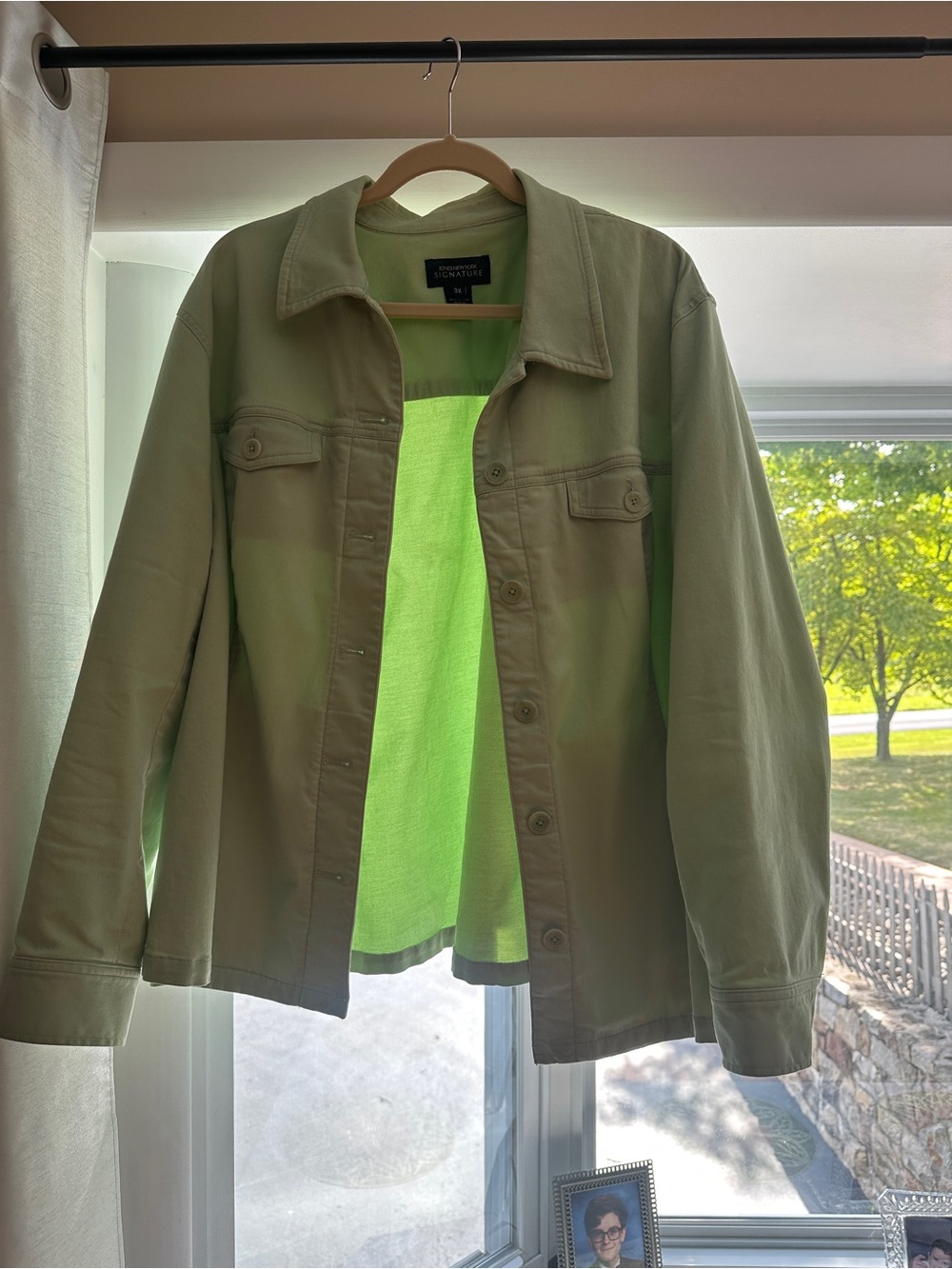 Jones New York Signature Mint Green Button Down Jacket